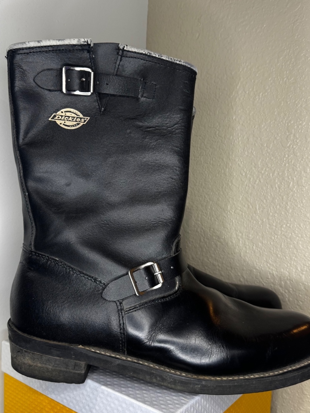 Dickies Men’s 13 Black Engineer Harness Western Work Boots Double Buckle